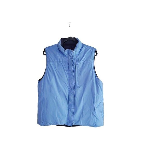 Men's Vest Black Blue M Feather Down Reversible Unisex Puffer - Picture 3 of 9